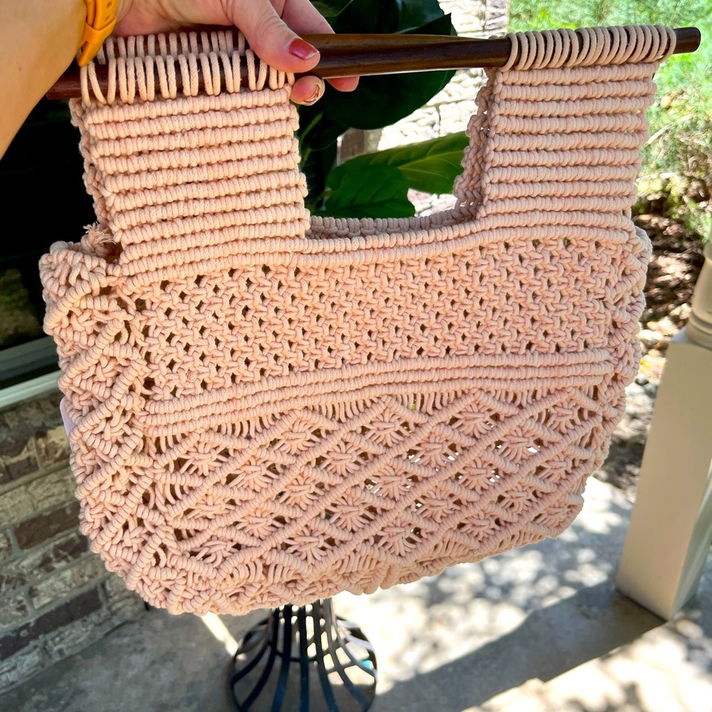 Weekend SALE 🎉 Blue Sky Macramé Peach Purse